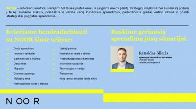 Teisiniai sprendimai verslui – TAVA partneris advokatas Renaldas Šileris (NOOR legal)